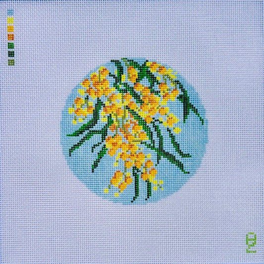 Oz Needle and Thread Wattle Flower Needlepoint Canvas