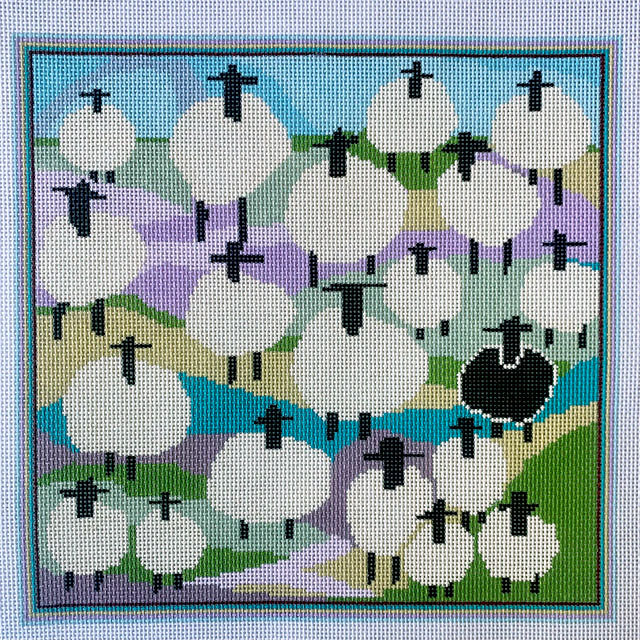 Doolittle Stitchery Counting Sheep Needlepoint Canvas