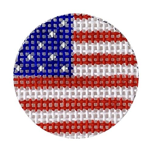 Kate Dickerson Needlepoint Collections Planet Earth Key Ring Insert American Flag Needlepoint Canvas
