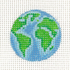 Kate Dickerson Needlepoint Collections Planet Earth Key Ring Insert Mother Earth Globe Needlepoint Canvas