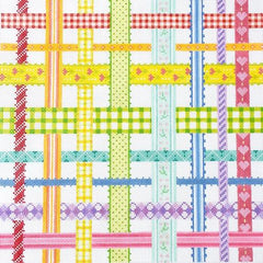 Kate Dickerson Needlepoint Collections Woven Ribbons Rainbow Multi Brights Needlepoint Canvas