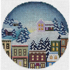 PLD Designs Abigail Cecile House In Winter Needlepoint Canvas