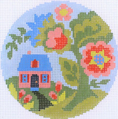 PLD Designs Abigail Cecile Jacobean Cottage Ornament Needlepoint Canvas