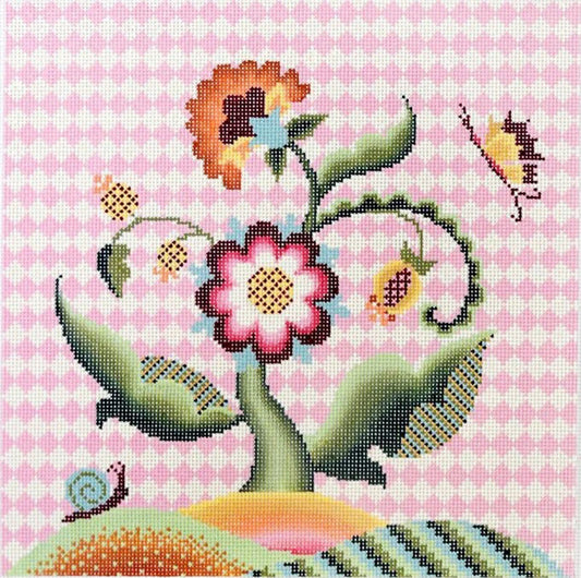 PLD Designs Abigail Cecile Jacobean Sunrise Needlepoint Canvas