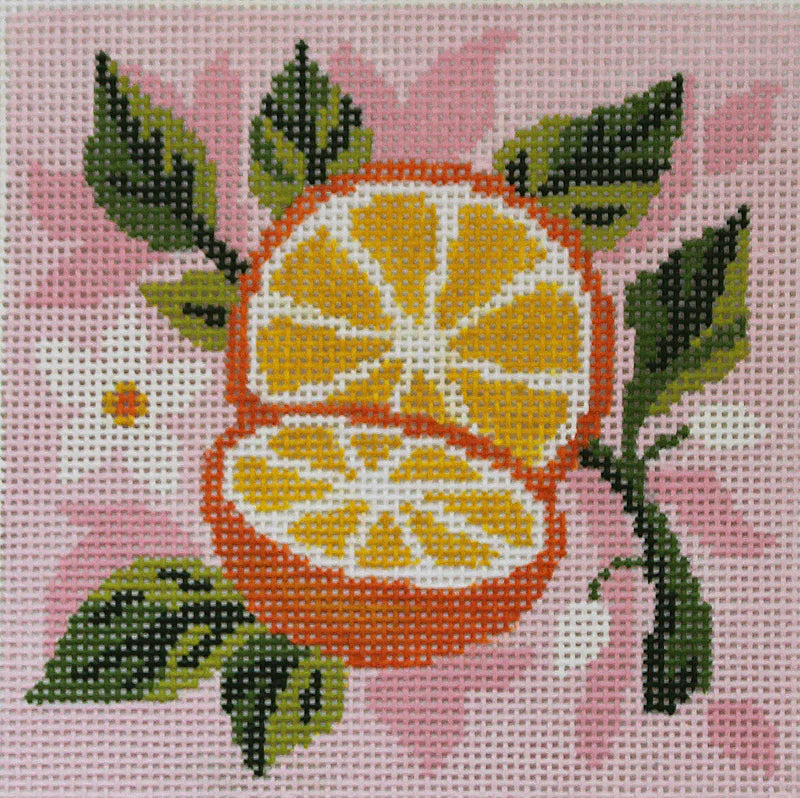 PLD Designs Abigail Cecile Orange Square Needlepoint Canvas