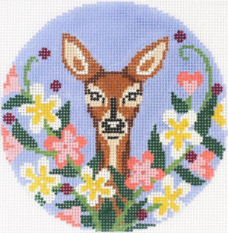 PLD Designs Abigail Cecile Wildflower Doe Needlepoint Canvas