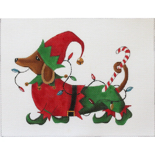 PLD Designs Dianna Swartz Dachshund Elf Needlepoint Canvas