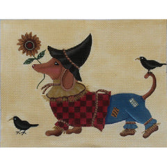 PLD Designs Dianna Swartz Dachshund Scarecrow Needlepoint Canvas