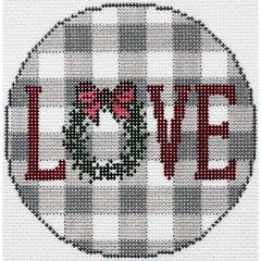 PLD Designs Dianna Swartz Gingham Love Ornament Needlepoint Canvas