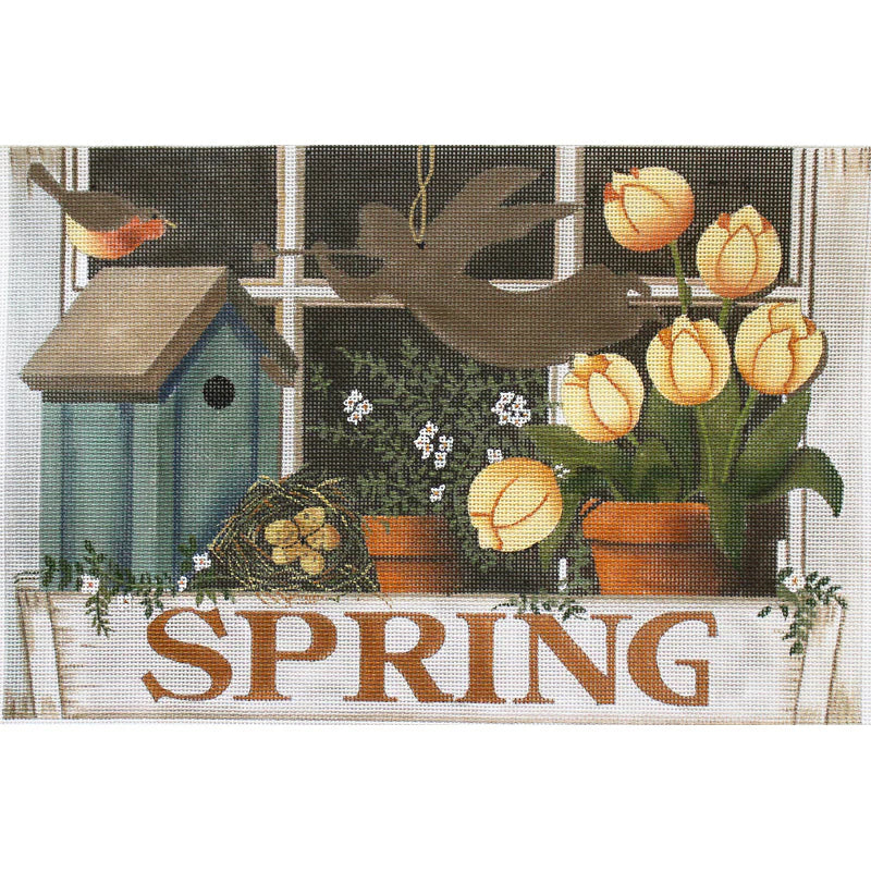 PLD Designs Dianna Swartz Spring Window Box Needlepoint Canvas