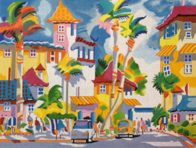 PLD Designs Ellen Negley Downtown Atlantic Ave Needlepoint Canvas