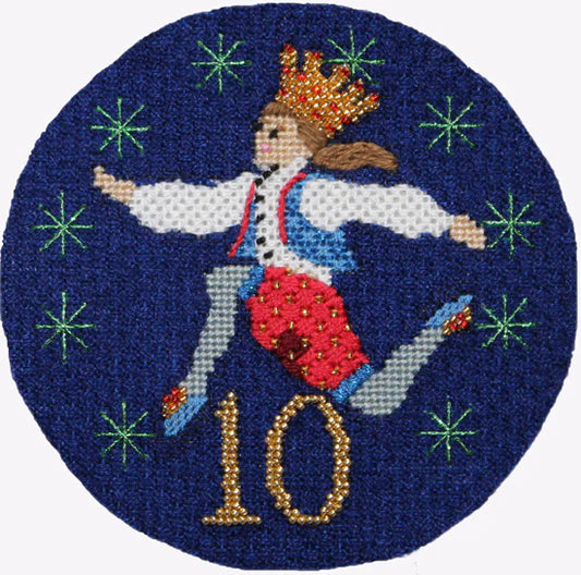 PLD Designs Florence 12 Days of Christmas 10 Lords Leaping Needlepoint Canvas