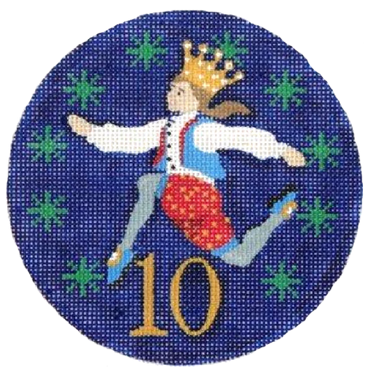 PLD Designs Florence 12 Days of Christmas 10 Lords Leaping Needlepoint Canvas