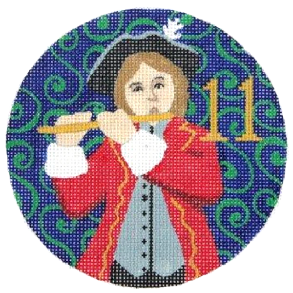 PLD Designs Florence 12 Days of Christmas 11 Pipers Needlepoint Canvas