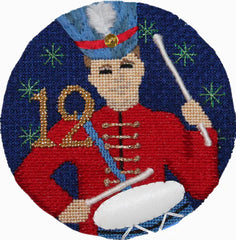 PLD Designs Florence 12 Days of Christmas 12 Drummers Needlepoint Canvas