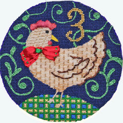 PLD Designs Florence 12 Days of Christmas 3 French Hens Needlepoint Canvas