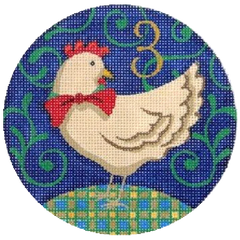 PLD Designs Florence 12 Days of Christmas 3 French Hens Needlepoint Canvas