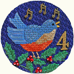 PLD Designs Florence 12 Days of Christmas 4 Calling Birds Needlepoint Canvas