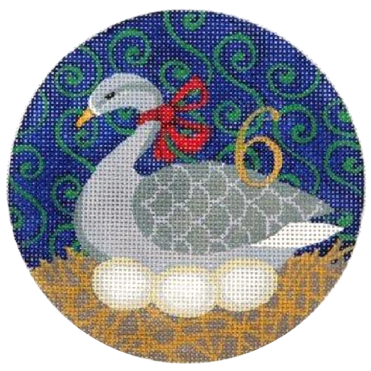 PLD Designs Florence 12 Days of Christmas 6 Geese A Laying Needlepoint Canvas