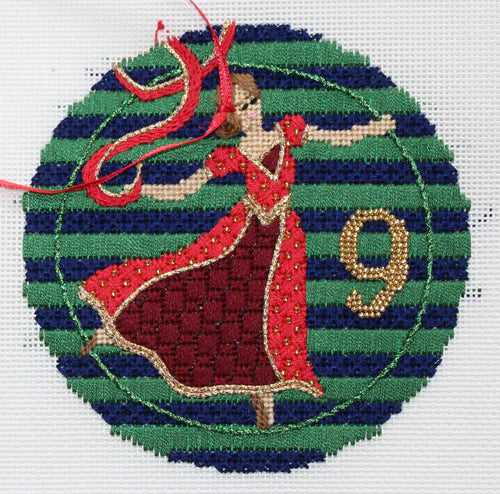 PLD Designs Florence 12 Days of Christmas 9 Ladies Dancing Needlepoint Canvas