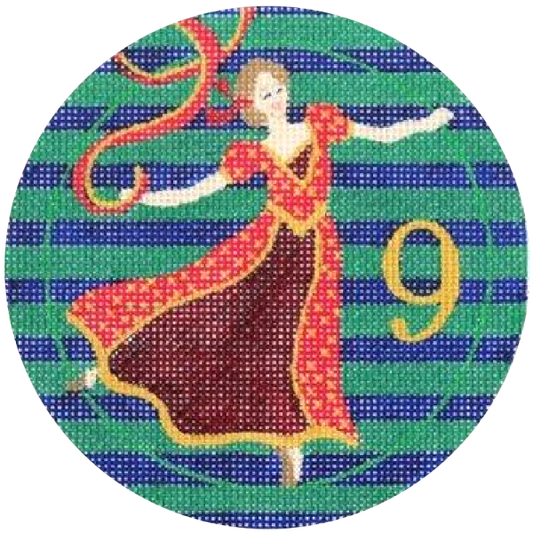 PLD Designs Florence 12 Days of Christmas 9 Ladies Dancing Needlepoint Canvas