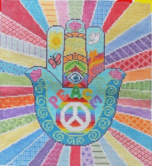 PLD Designs Sandy Utain Hamsa Peace Needlepoint Canvas