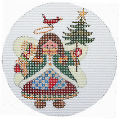 PLD Designs Janet Stever Plaid Angel Needlepoint Canvas