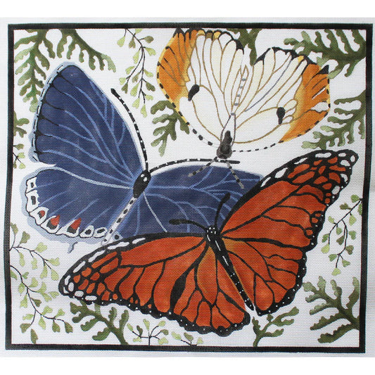 PLD Designs Julie Thompson Monarch Butterflies Needlepoint Canvas