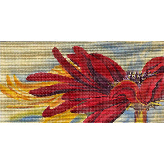 PLD Designs Karen Dukes Crimson Daisies Needlepoint Canvas