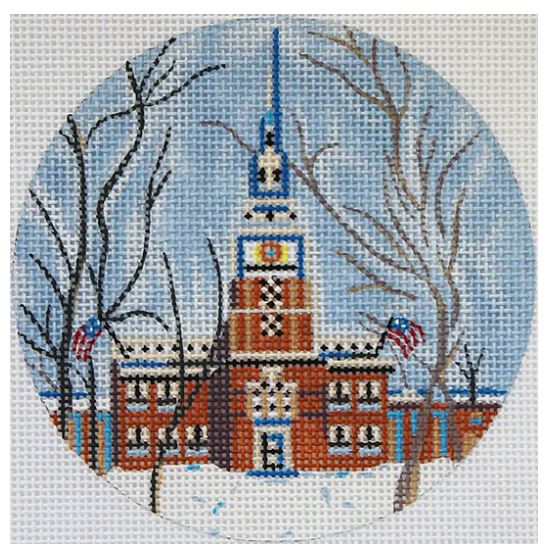 PLD Designs Marcia Steinbock Independence Hall Ornament Needlepoint Canvas