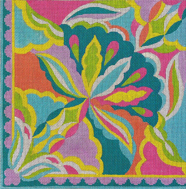 PLD Designs Sally Corey Arabesque Wildflower Needlepoint Canvas