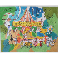 PLD Designs Sally Corey Carousel Needlepoint Canvas