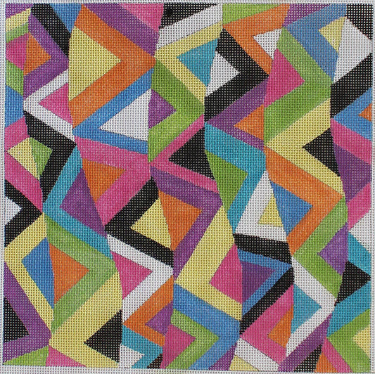 PLD Designs Sally Corey Jazzy Triangles Needlepoint Canvas