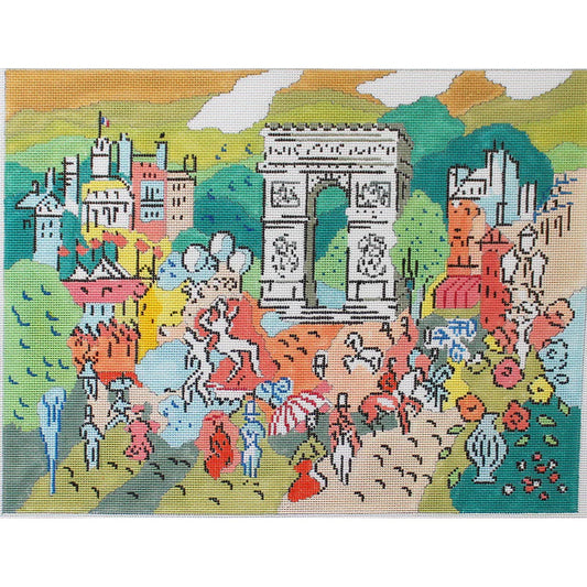 PLD Designs Sally Corey L'Arc De Triomphe Needlepoint Canvas