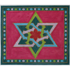 PLD Designs Sally Corey Star of David Tallis Bag Pink Needlepoint Canvas