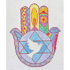 PLD Designs Sandy Utain Peace Dove Hamsa Needlepoint Canvas