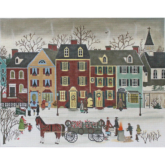 PLD Designs Sharon Ascherl Christmas On Beemins St Needlepoint Canvas