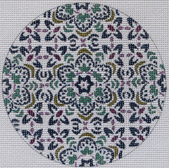 PLD Designs Steve Haskamp Medallion Turquoise Ornament Needlepoint Canvas