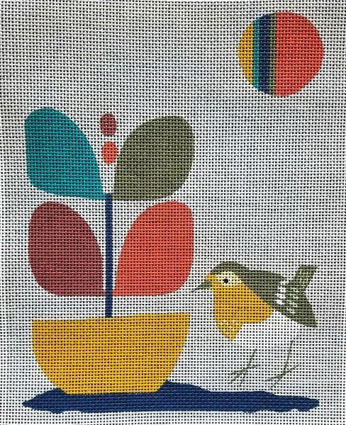 PLD Designs Unique NZ Designs Mid Century Garden Needlepoint Canvas