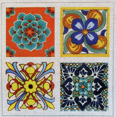 PLD Designs Unique NZ Designs Talavera Tile II Needlepoint Canvas