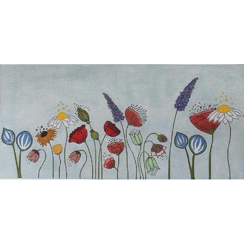 PLD Designs Unique NZ Designs Wildflower Lumbar Needlepoint Canvas