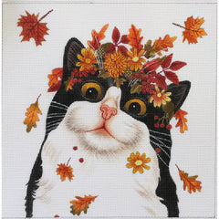 PLD Designs Vicky Mount Autumn Cat Needlepoint Canvas