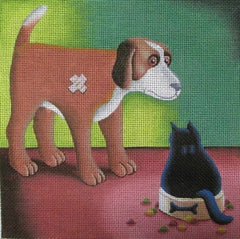 PLD Designs Vicky Mount Dog's Dinner Needlepoint Canvas