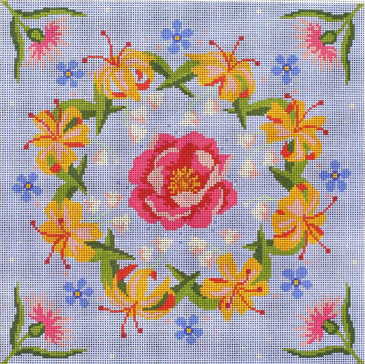 PLD Designs Abigail Cecile Wild Rose Needlepoint Canvas