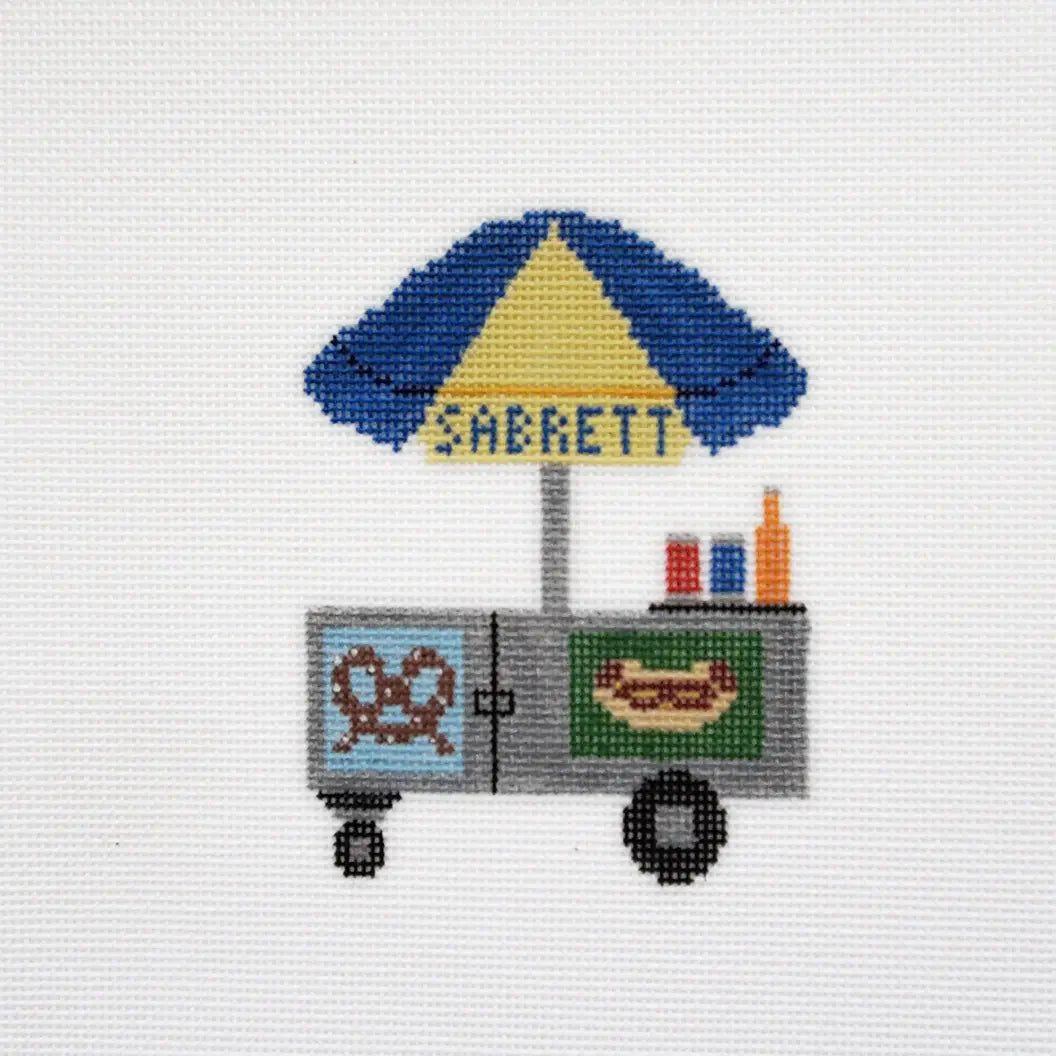 Silver Stitch Needlepoint Hot Dog Cart Needlepoint Canvas