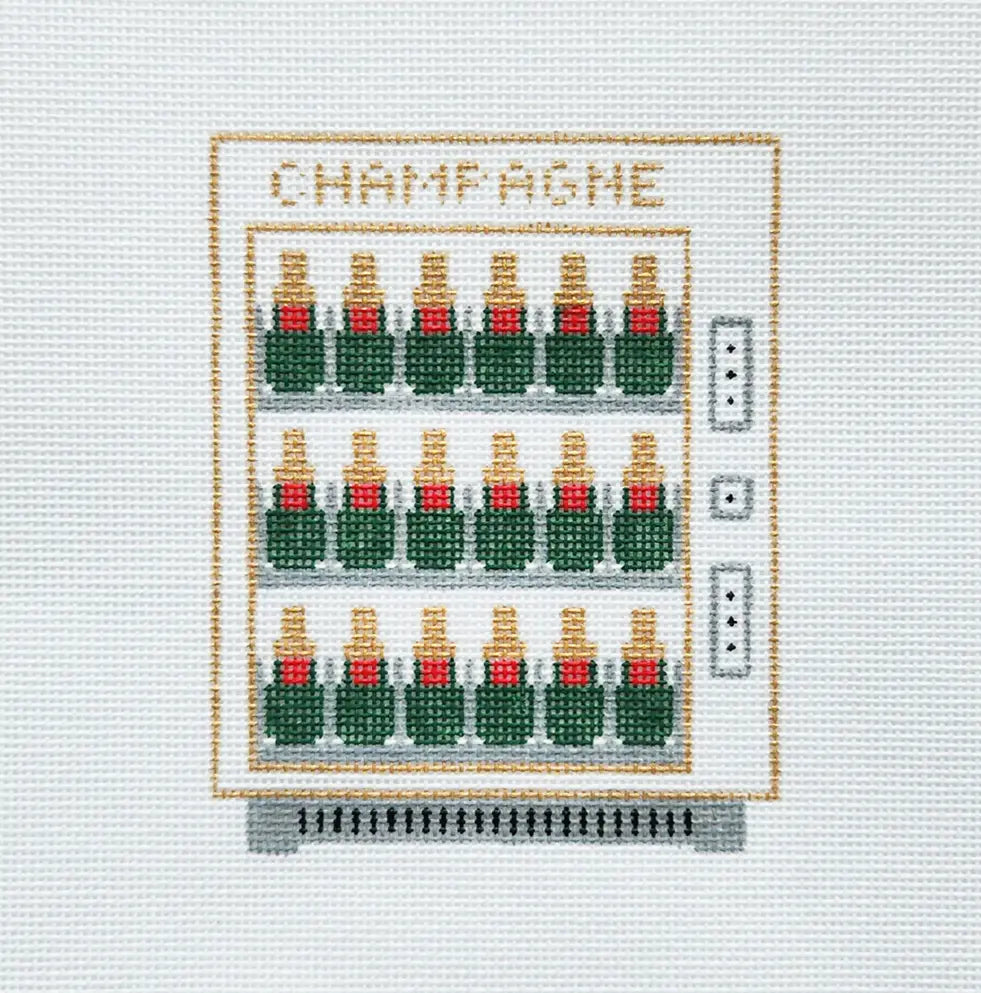 Silver Stitch Needlepoint Champagne Vending Machine Needlepoint Canvas