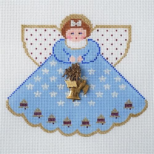 Painted Pony Designs 4th of July Angel Needlepoint Canvas - Blue