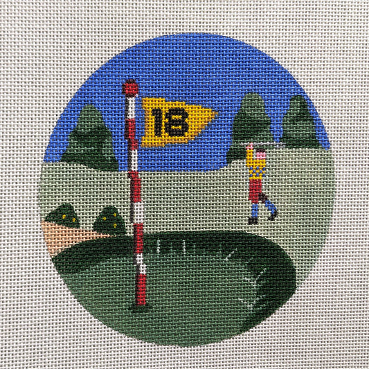 Painted Pony Designs Golfing Scene Needlepoint Canvas