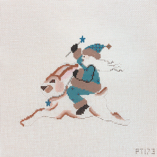 Painted Pony Designs Petei Santas: Wild Hare Santa Needlepoint Canvas