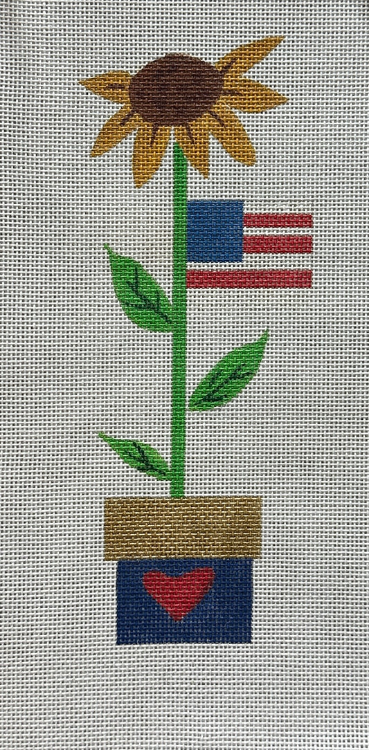 Patriotic Sunflower Needlepoint Canvas